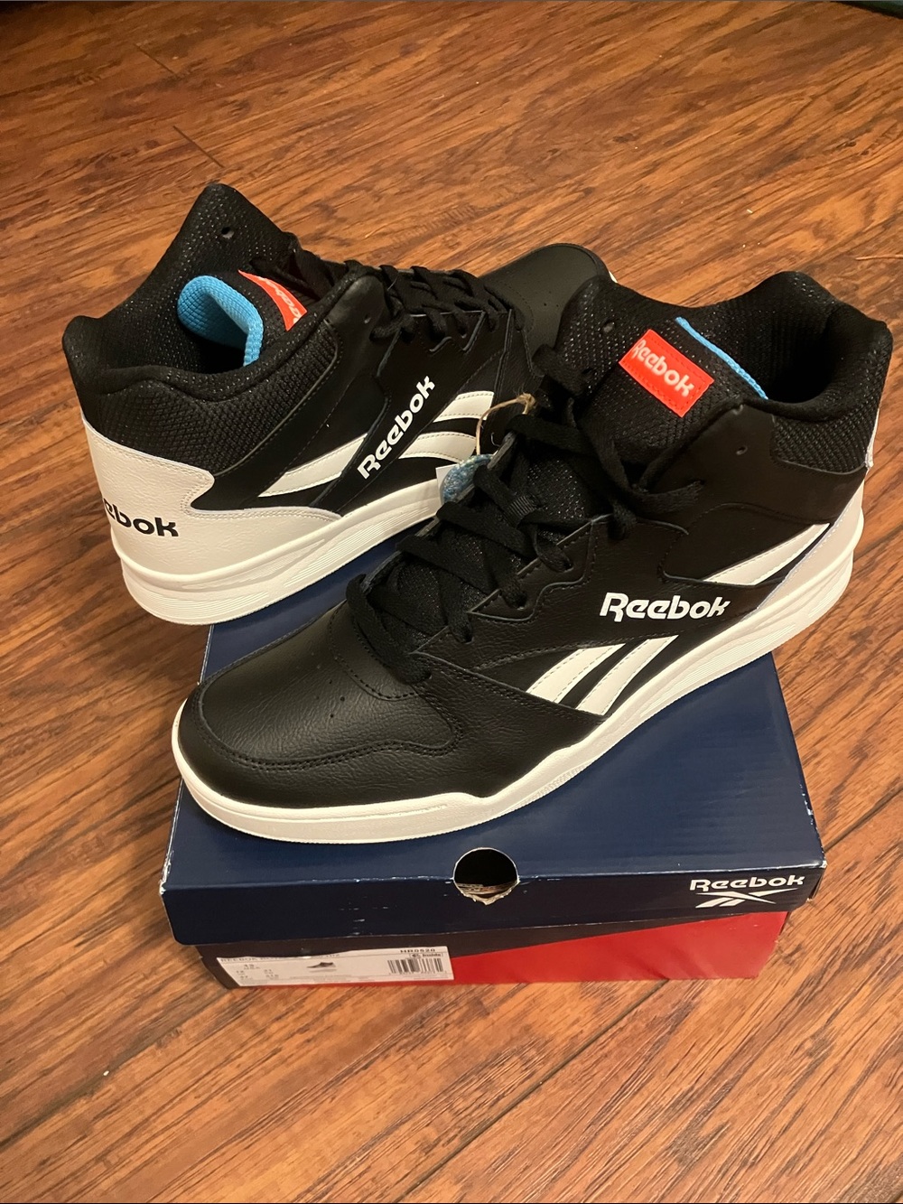 Reebok Black, White and Blue Mid-Top Men's Sneakers